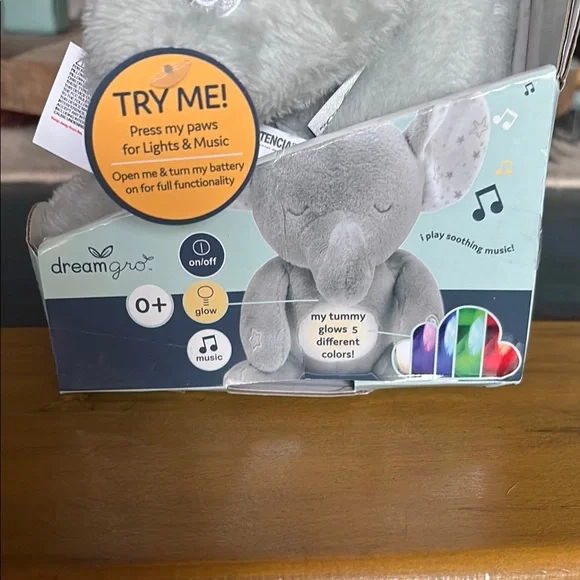 Bedtime lullaby with light up tummy Plush Elephant Toy - Picture 3 of 4